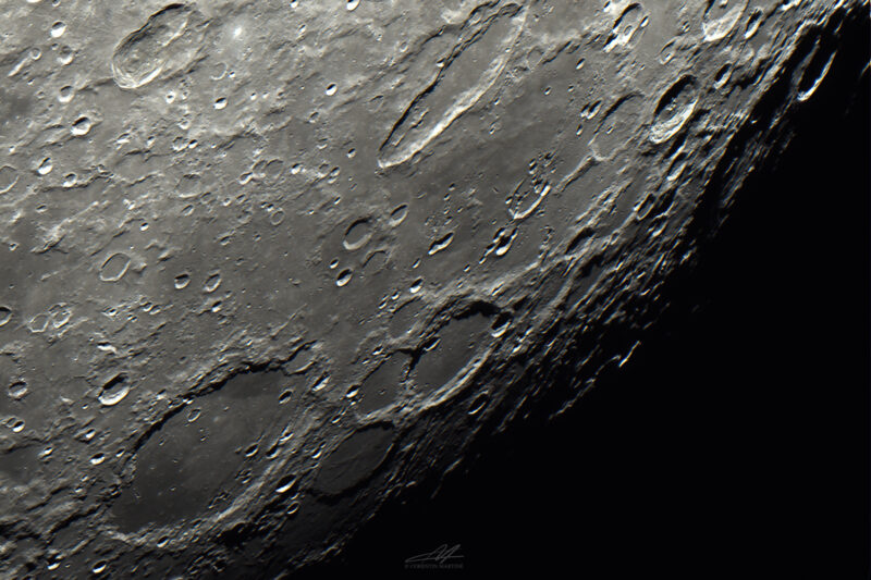 Cratères Schickard, Wargentin, et bien d’autres Zone de nombreux cratères lunaires
